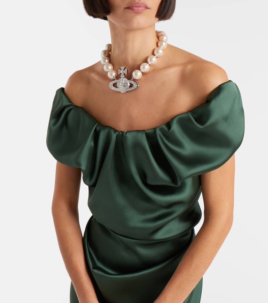 Vivienne Westwood Ginnie Amber Ruched Midi Dress In Green