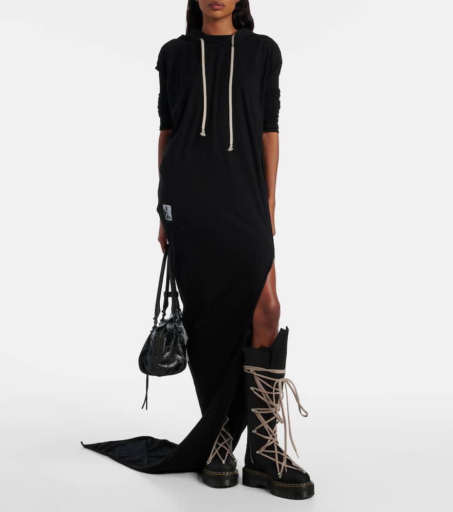 Rick Owens X Dr. Martens 1b60 Quad Sole Pentalace Leather Knee-high Boots In Black