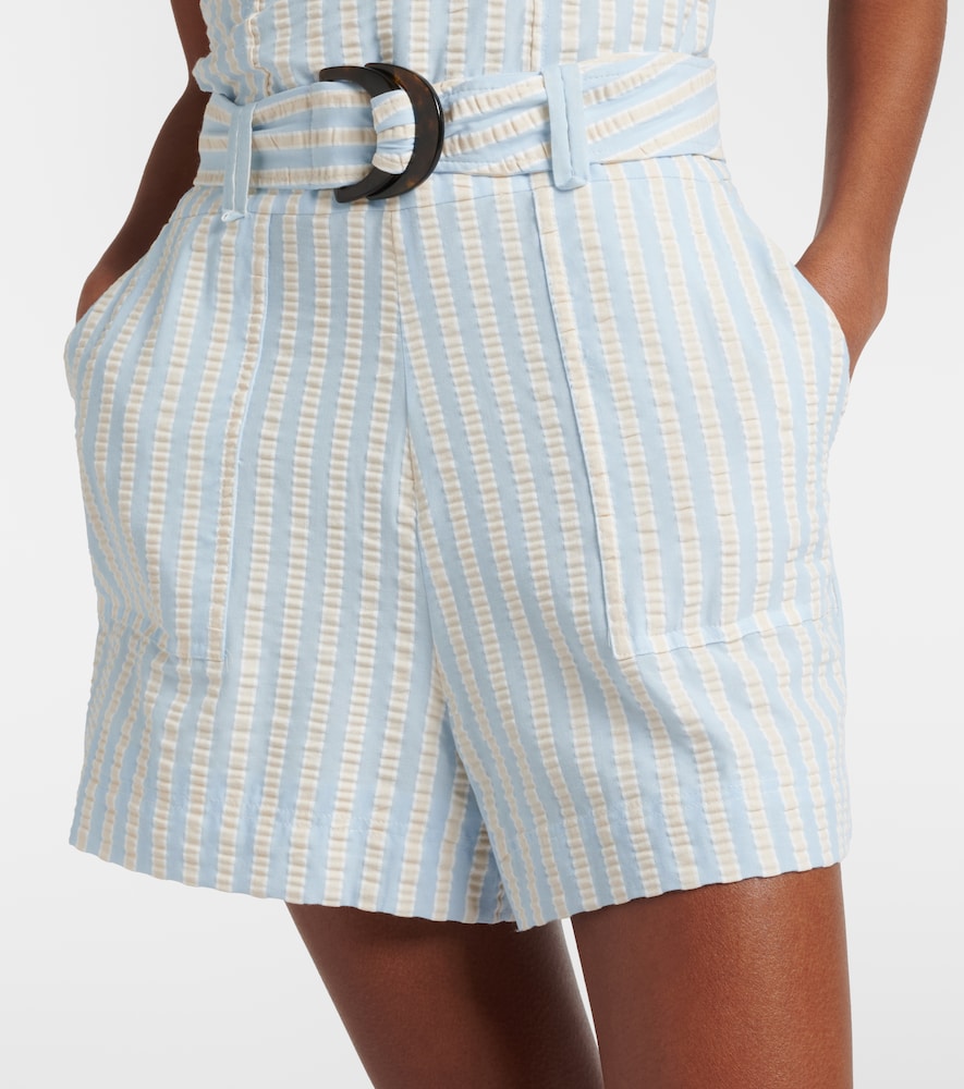  Simkhai Simkhai Striped Cotton-blend Seersucker Romper 
