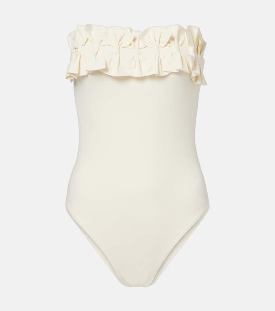 Karla Colletto Freya Ruffled Swimsuit In White