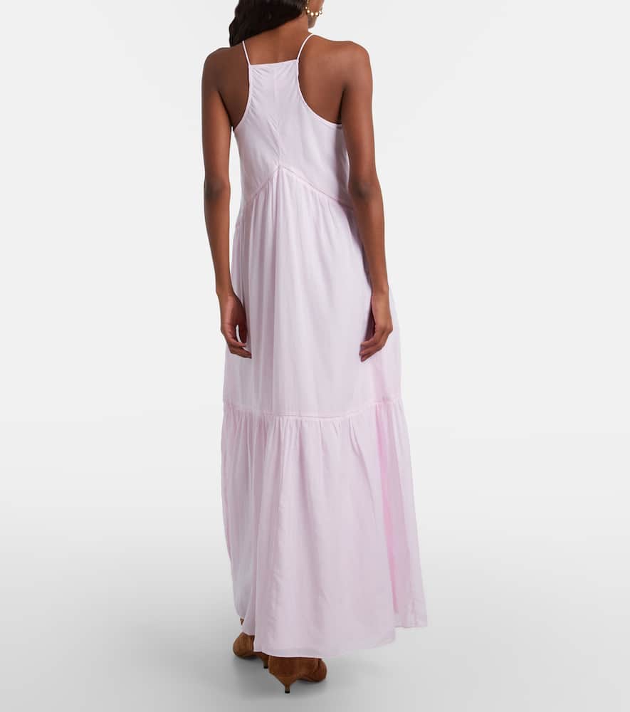 Isabel Marant Étoile Vasma Ruffled Cotton-blend Maxi Dress In Pink