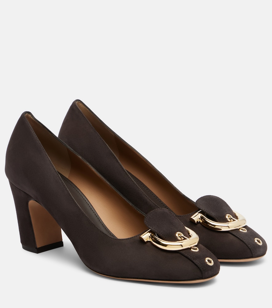 Ferragamo Escarpins Gancini en daim