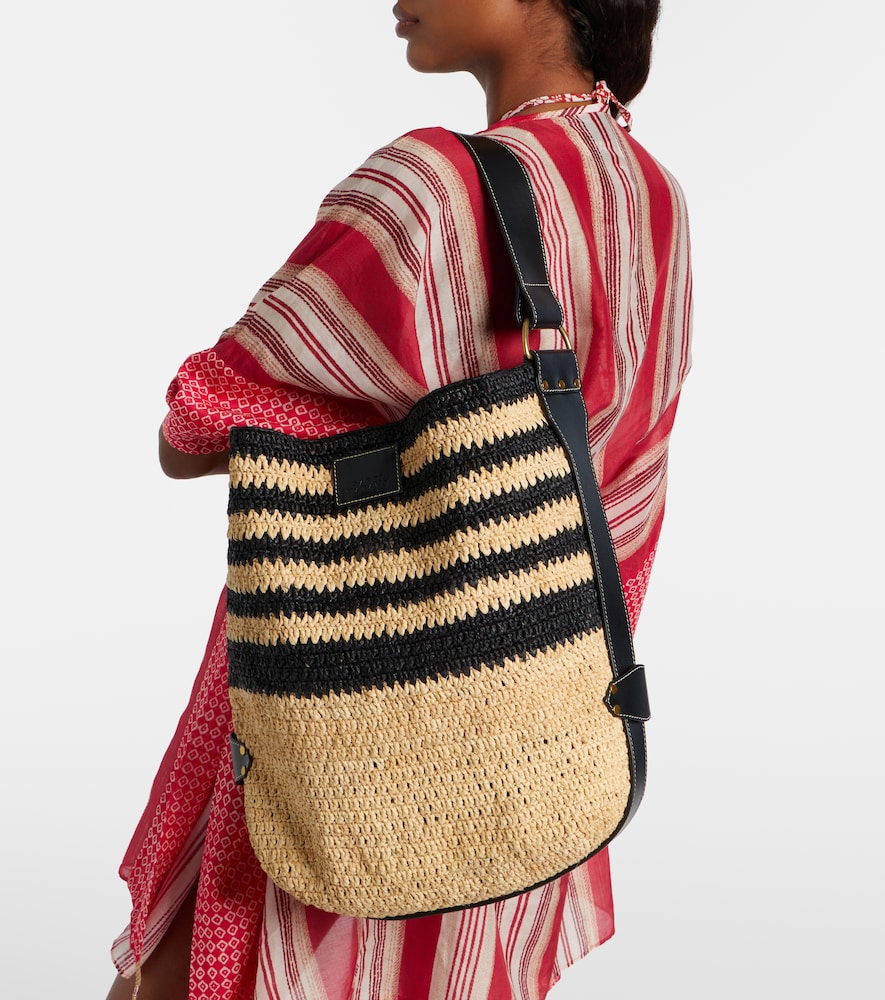 Isabel Marant Bayia striped raffia shoulder bag