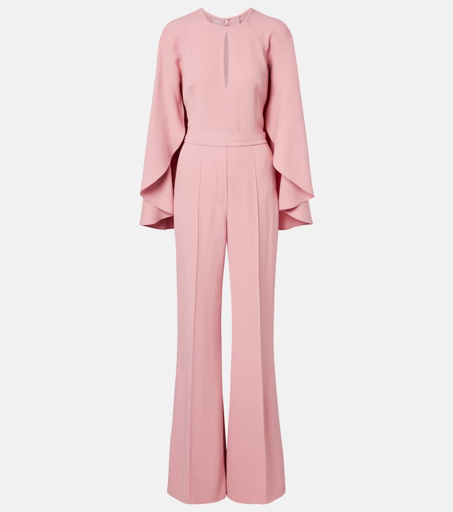 Elie Saab Caped Cady Jumpsuit In Pink