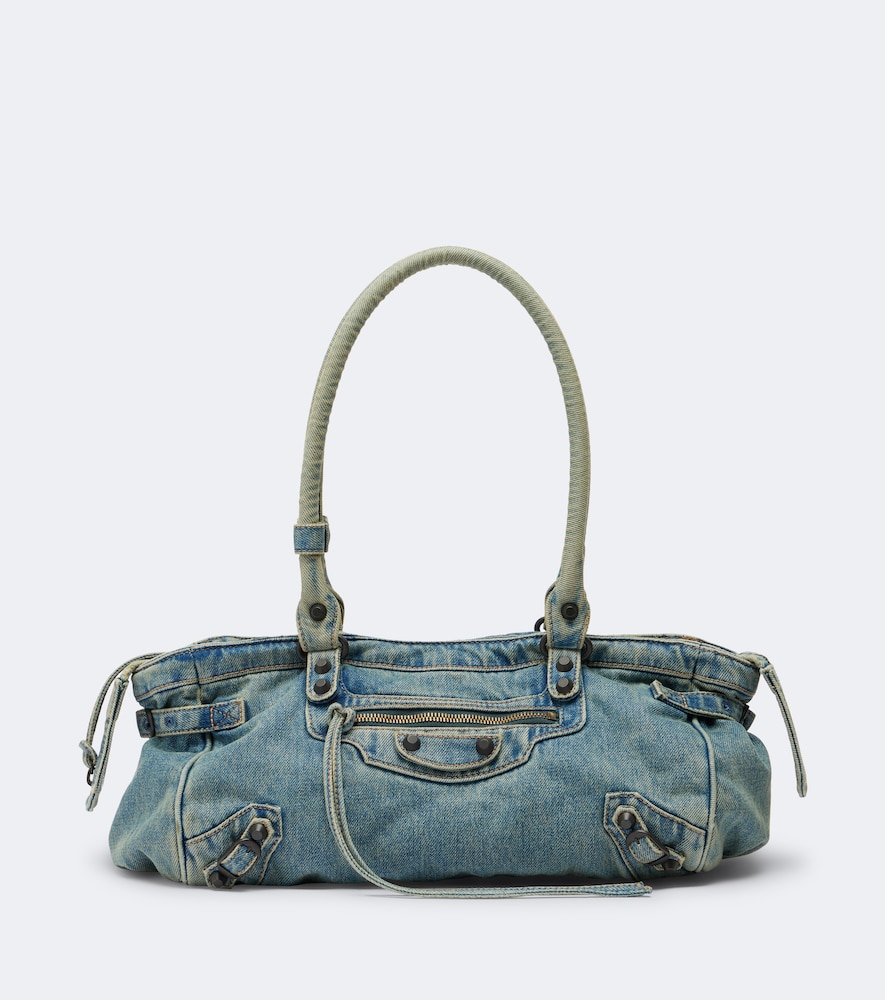 Schultertasche Le City East-West aus Denim