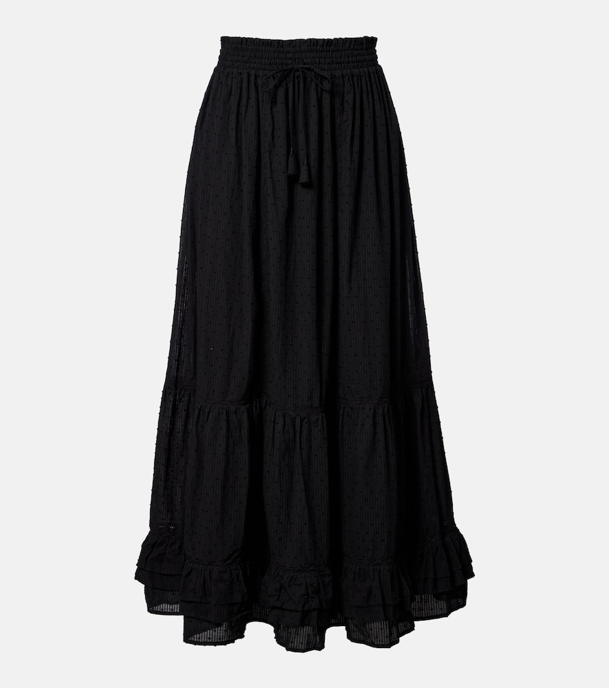 Poupette St Barth Clara tiered cotton maxi skirt