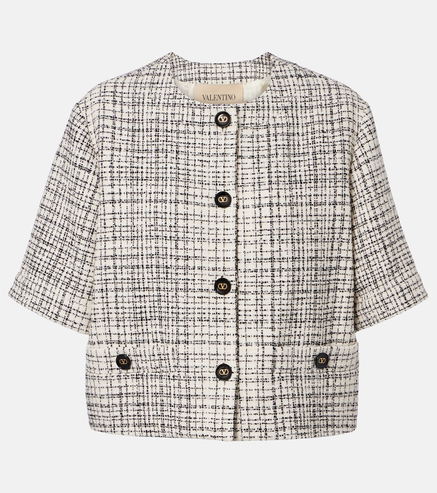 Giacca in tweed di misto cotone