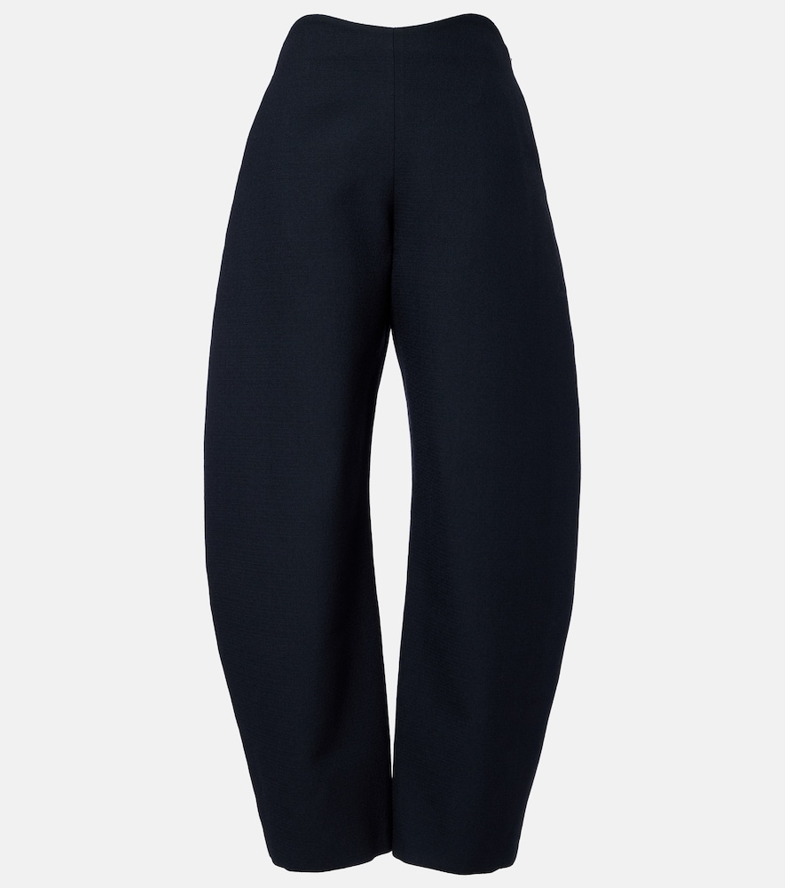 Alaia Women's Grey Wool Crepe Barrel-Leg Pants UK Size 18 - Mytheresa