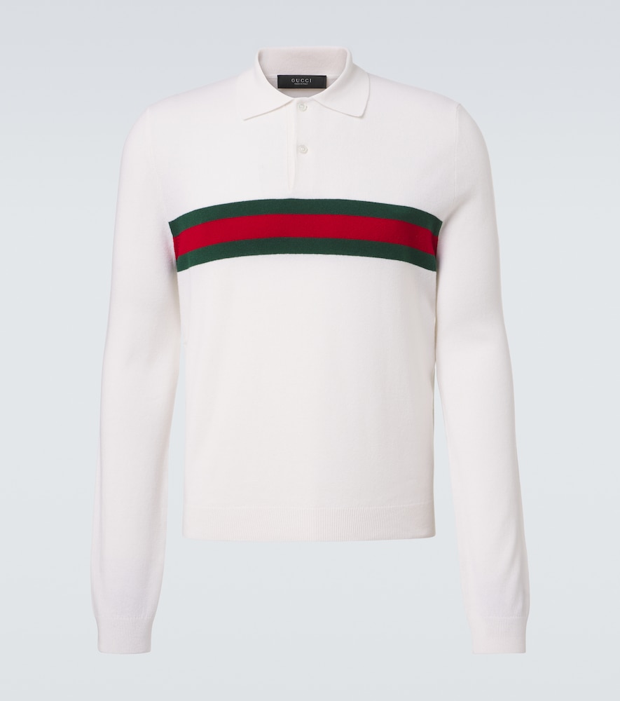 Polo Web Stripe in cashmere a righe