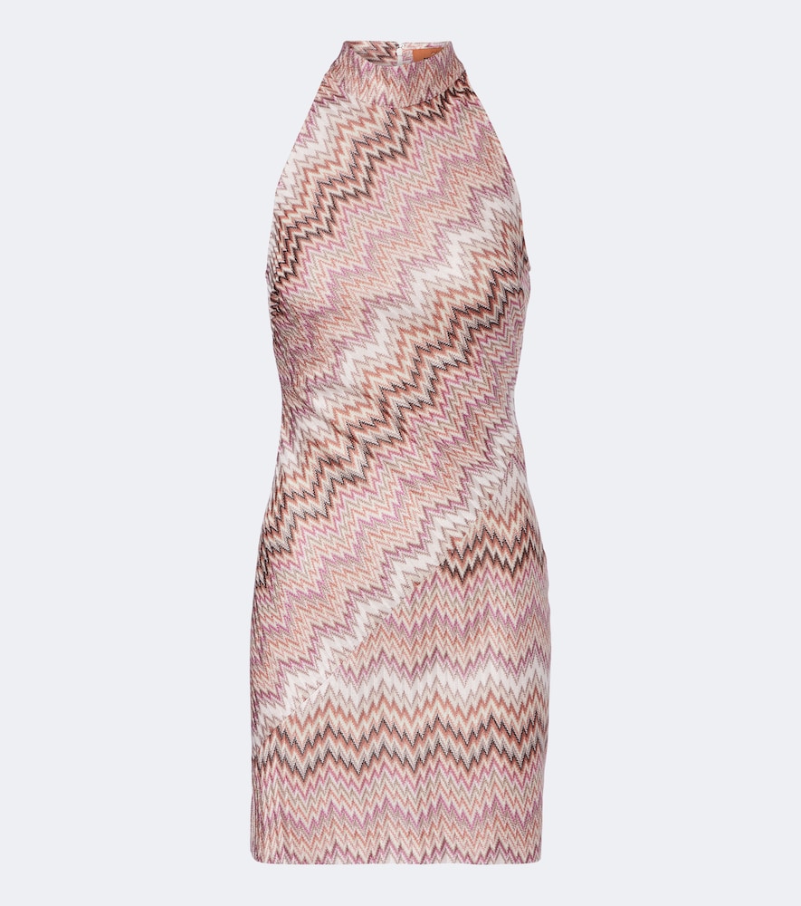 Abito corto in lamé a zig zag