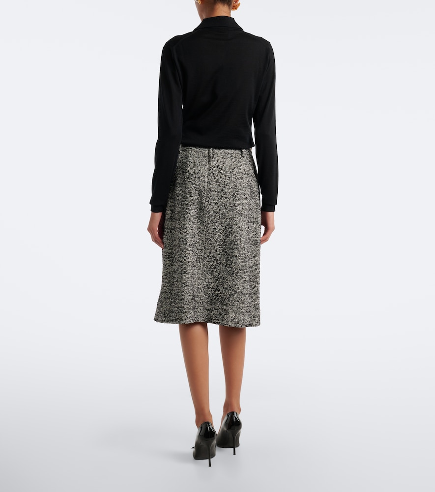 Dolce&Gabbana Wool, Silk, And Alpaca-Blend Tweed Pencil Skirt