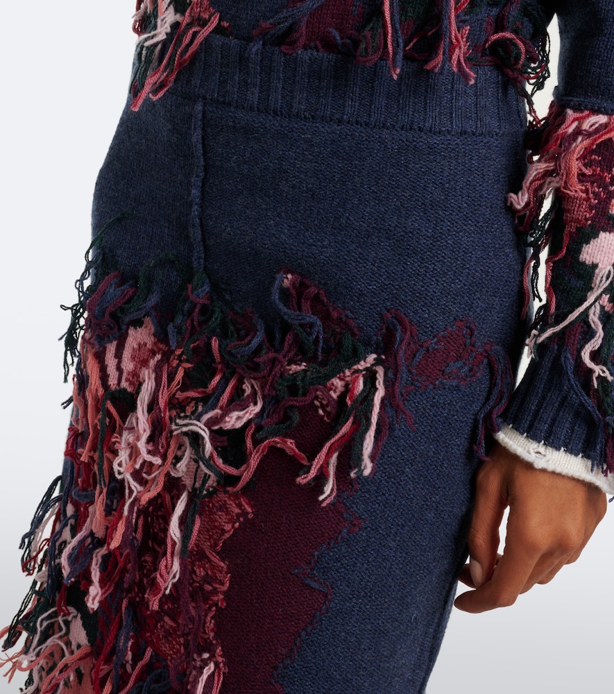 Fringed Intarsia Midi