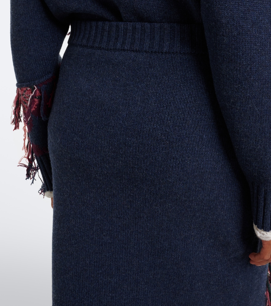 Fringed Intarsia Midi