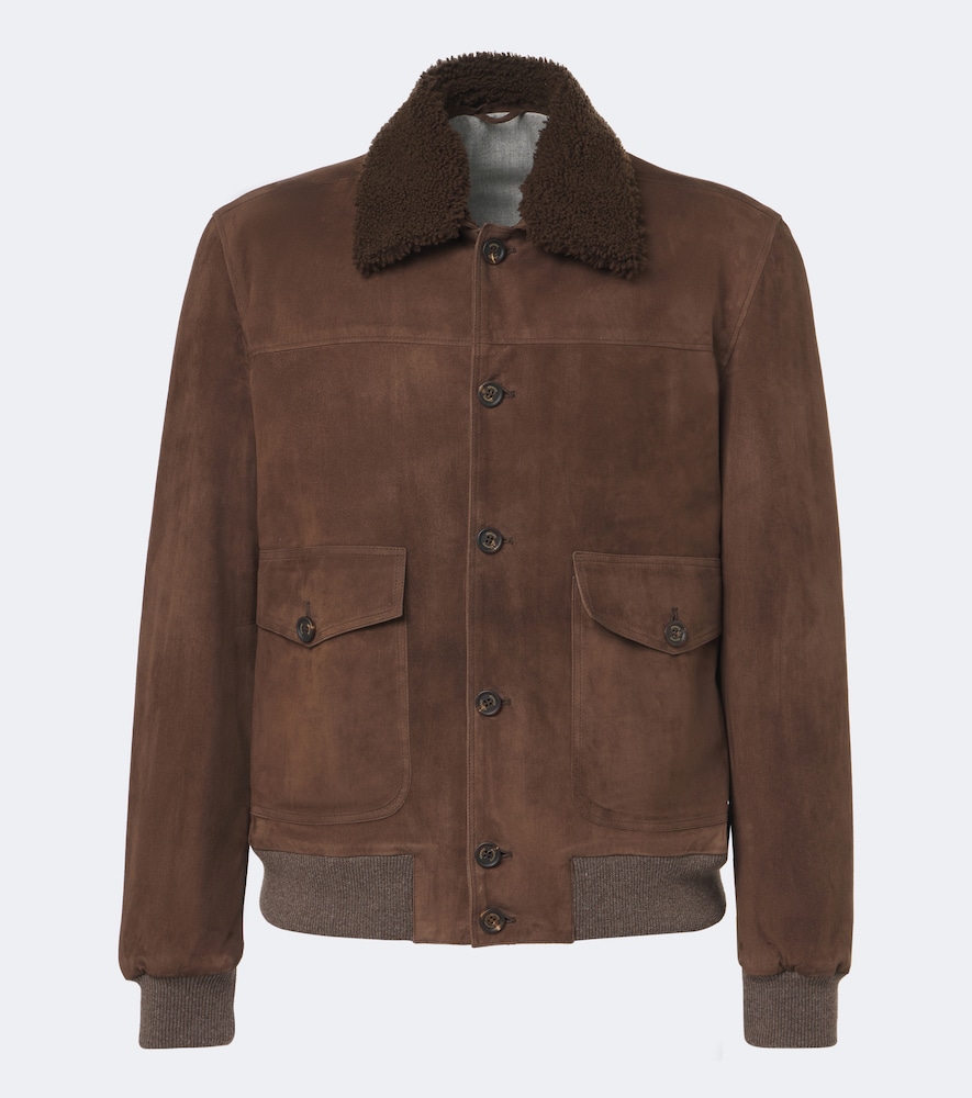 Giacca in suede foderata in shearling