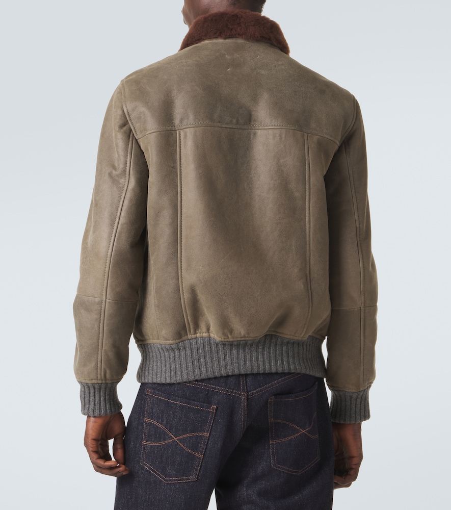 Shearling-Lined Leather Blouson Jacket