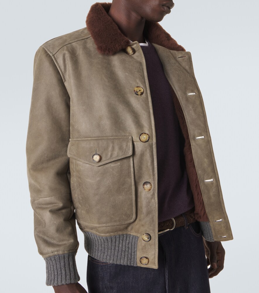 Shearling-Lined Leather Blouson Jacket