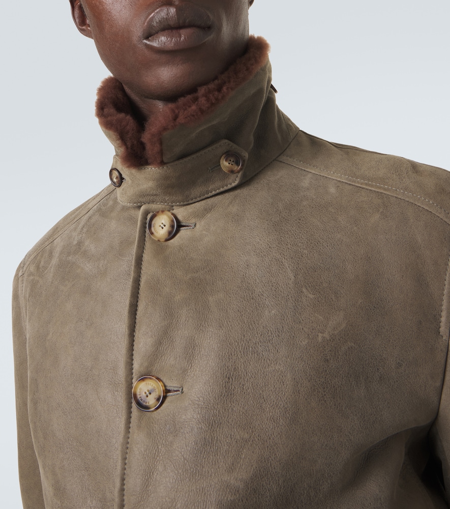 Shearling-Lined Leather Blouson Jacket