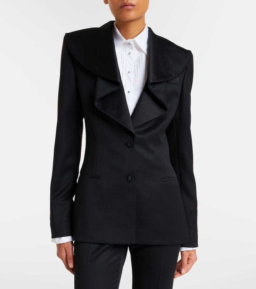 Plissé Striped Cotton Tuxedo Shirt