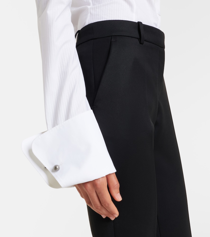 Plissé Striped Cotton Tuxedo Shirt