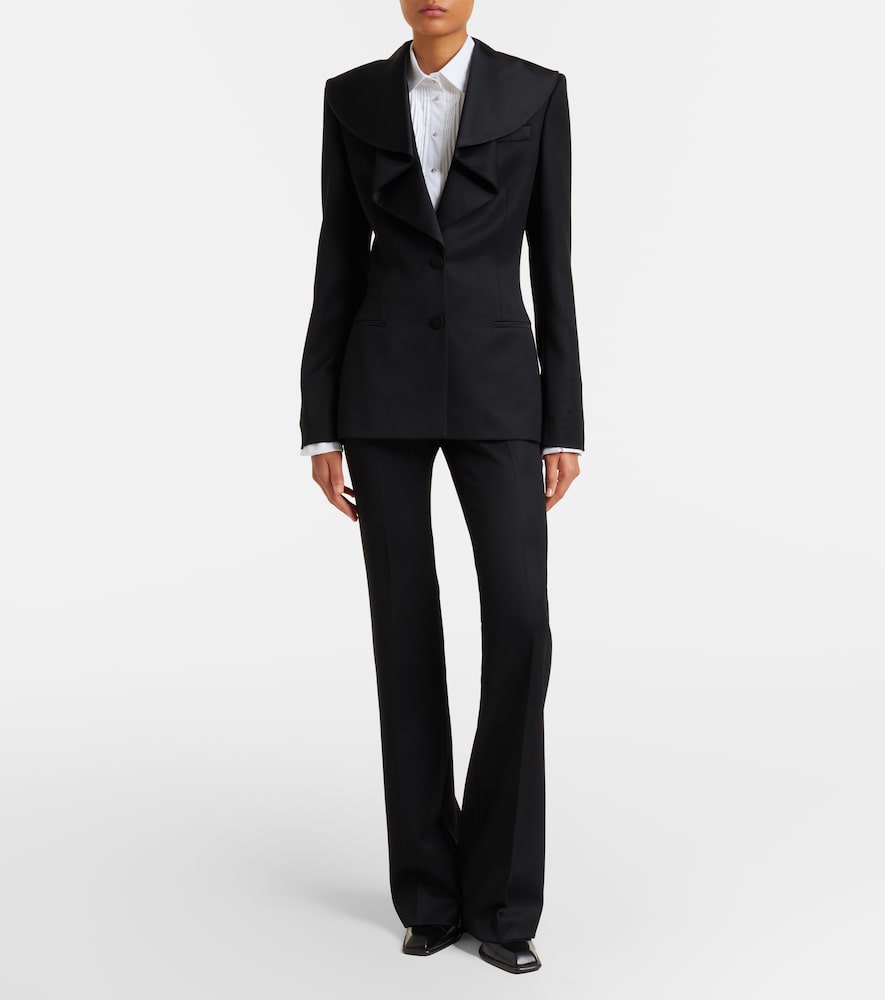 Plissé Striped Cotton Tuxedo Shirt
