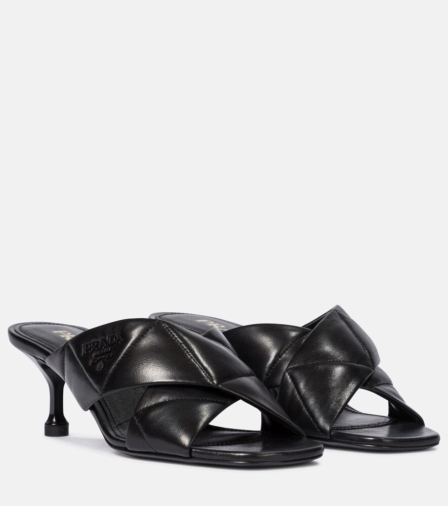 Prada Quilted Leather Mules In Nero | ModeSens