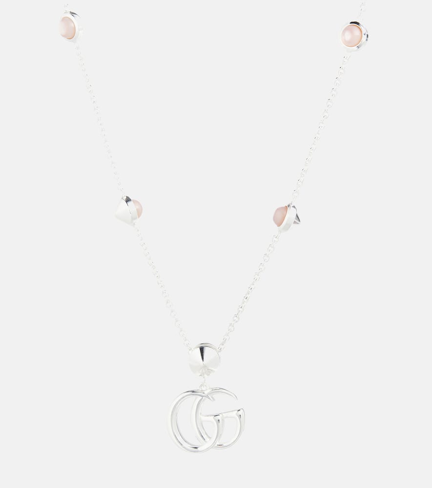 Gucci Double G sterling silver necklace with mother of pearl
