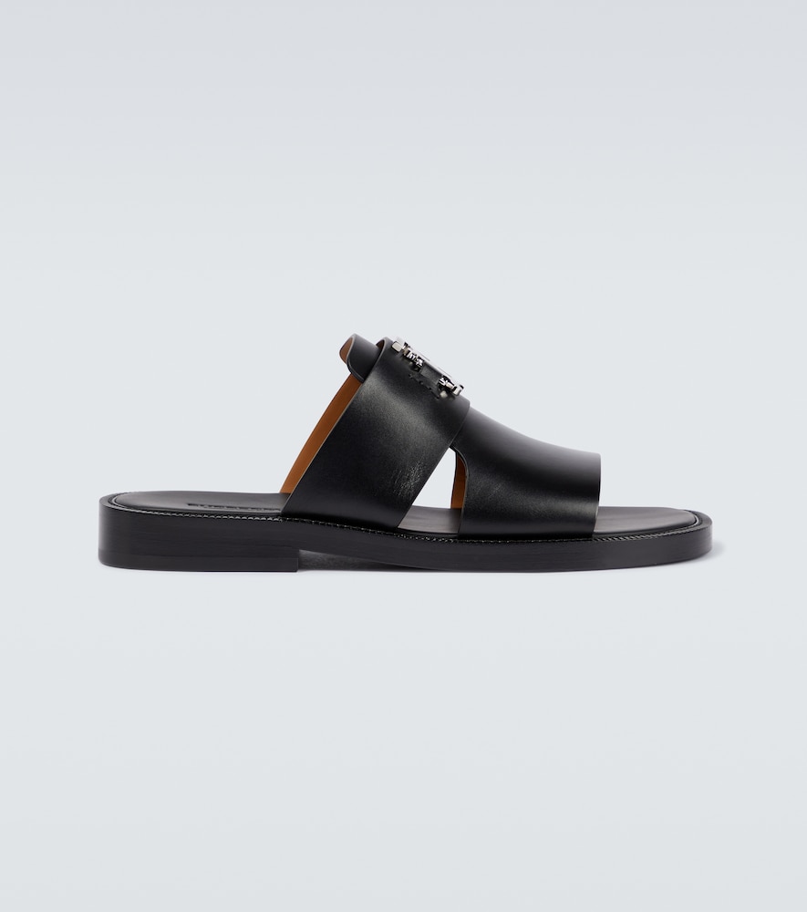 Burberry Monogram-motif Flat Sandals In Black | ModeSens