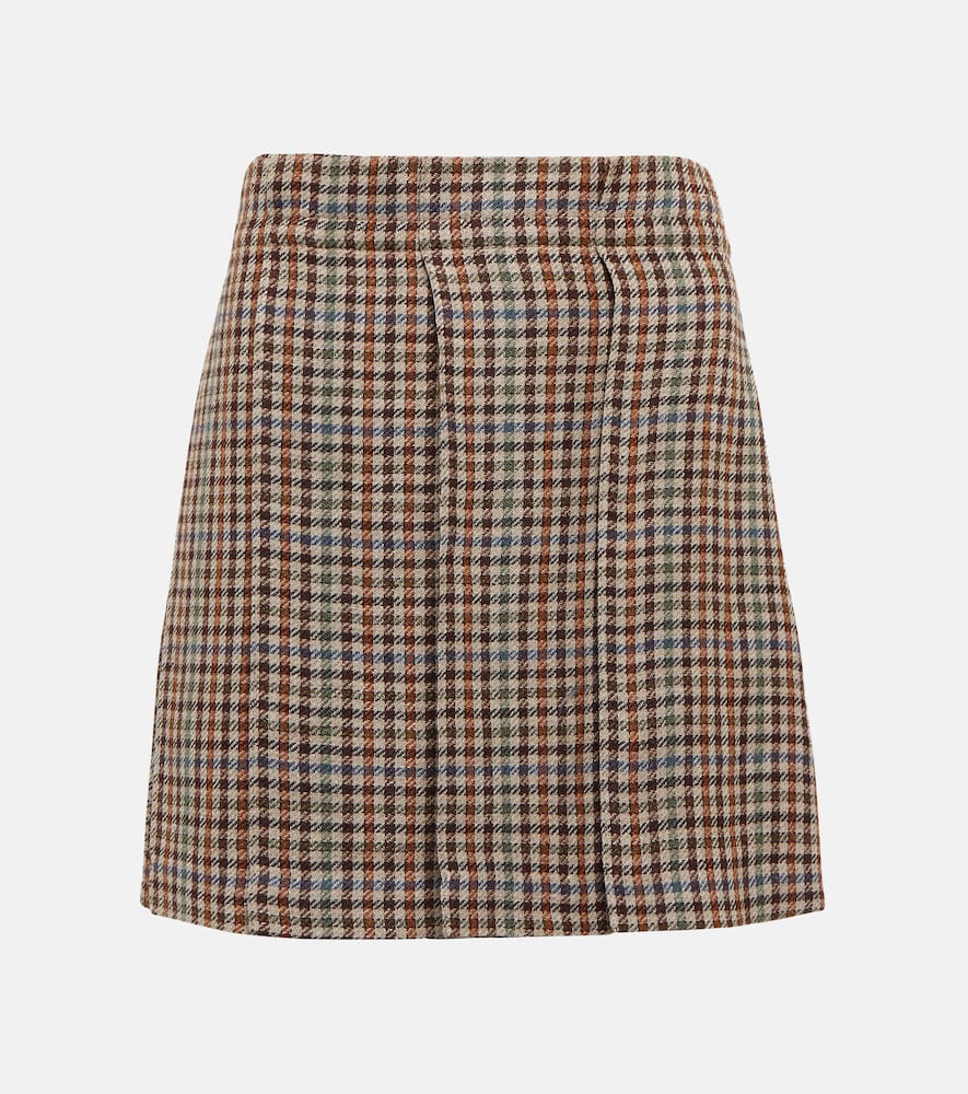 Brunello Cucinelli Linen And Silk Tweed Miniskirt In Beige/arancio/tabacco | ModeSens
