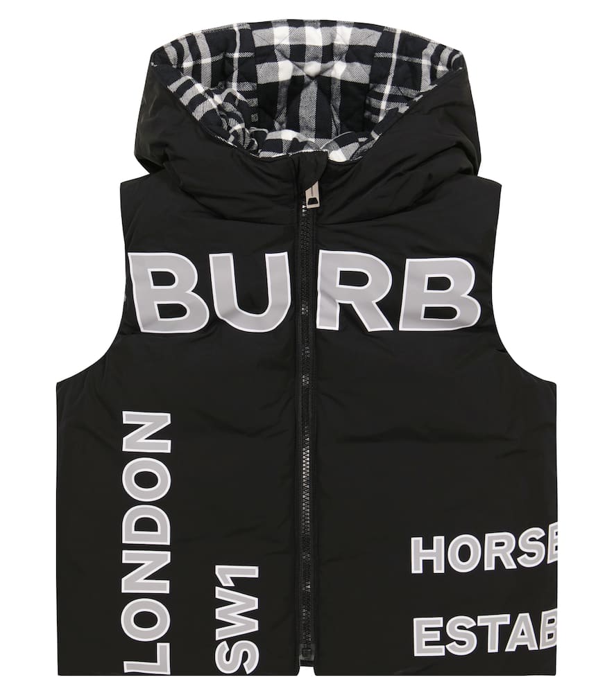 Burberry Kids Printed hooded puffer vest