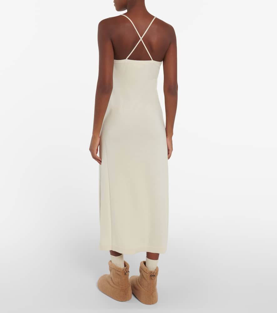 Loro Piana Cashmere Maxi Dress In White Snow
