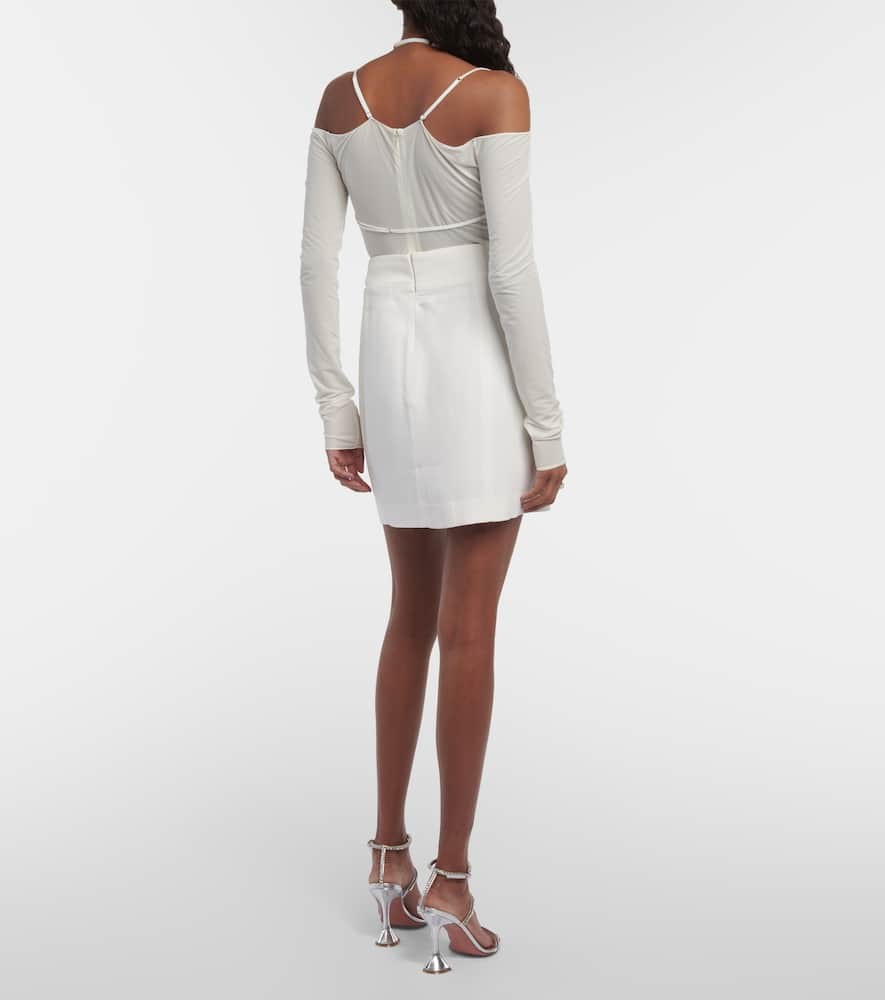 Shop Nensi Dojaka Bridal Cutout Crêpe Minidress In White