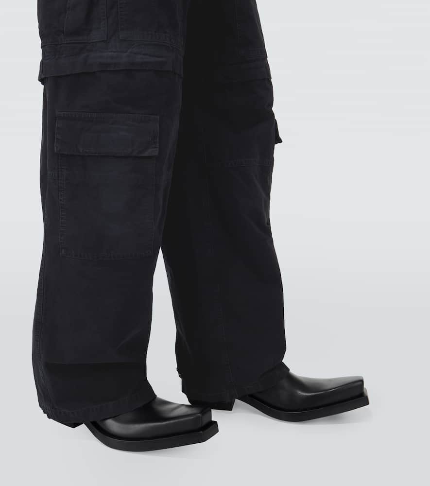 Balenciaga Large Cotton Blend Cargo Pants In Black | ModeSens