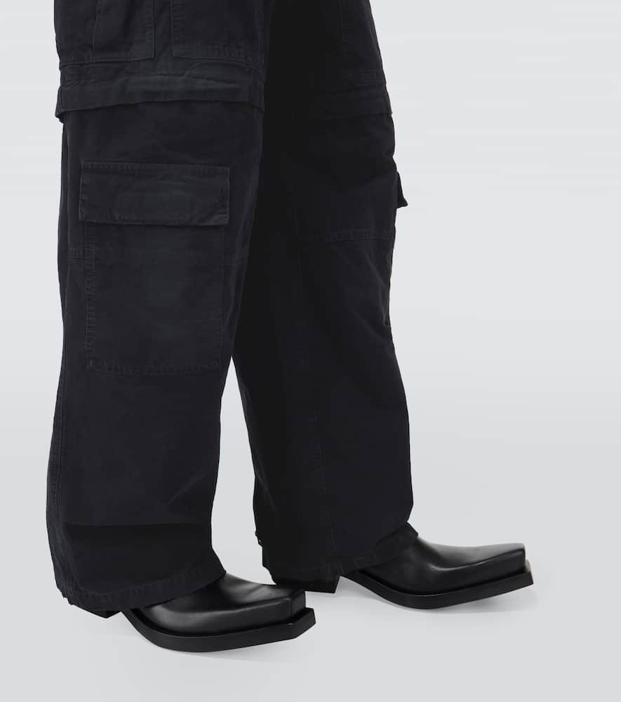 Shop Balenciaga Cotton Twill Cargo Pants In Black