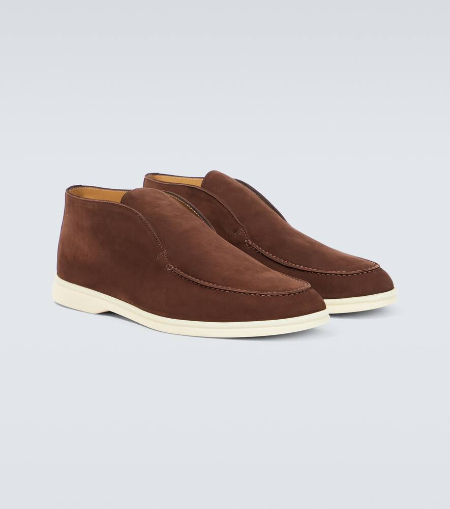 LORO PIANA OPEN WALK LEATHER ANKLE BOOTS
