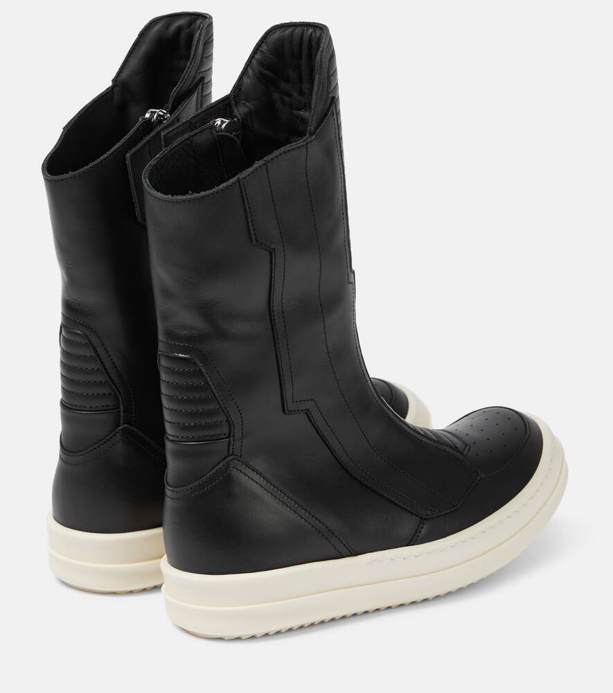 Shop Rick Owens Leather Sneakers In Black