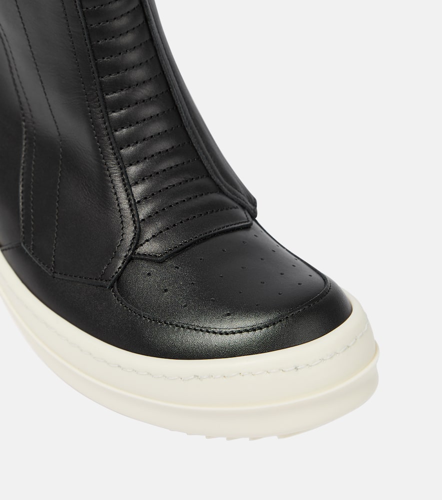 Shop Rick Owens Leather Sneakers In Black