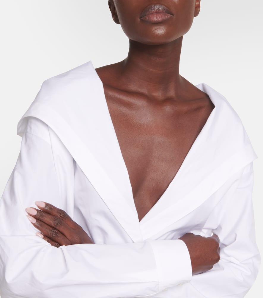 Alaïa Cotton Hooded Bodysuit In White