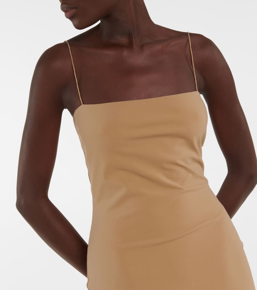 Shop The Row Haku Bodycon Jersey Midi Dress In Beige