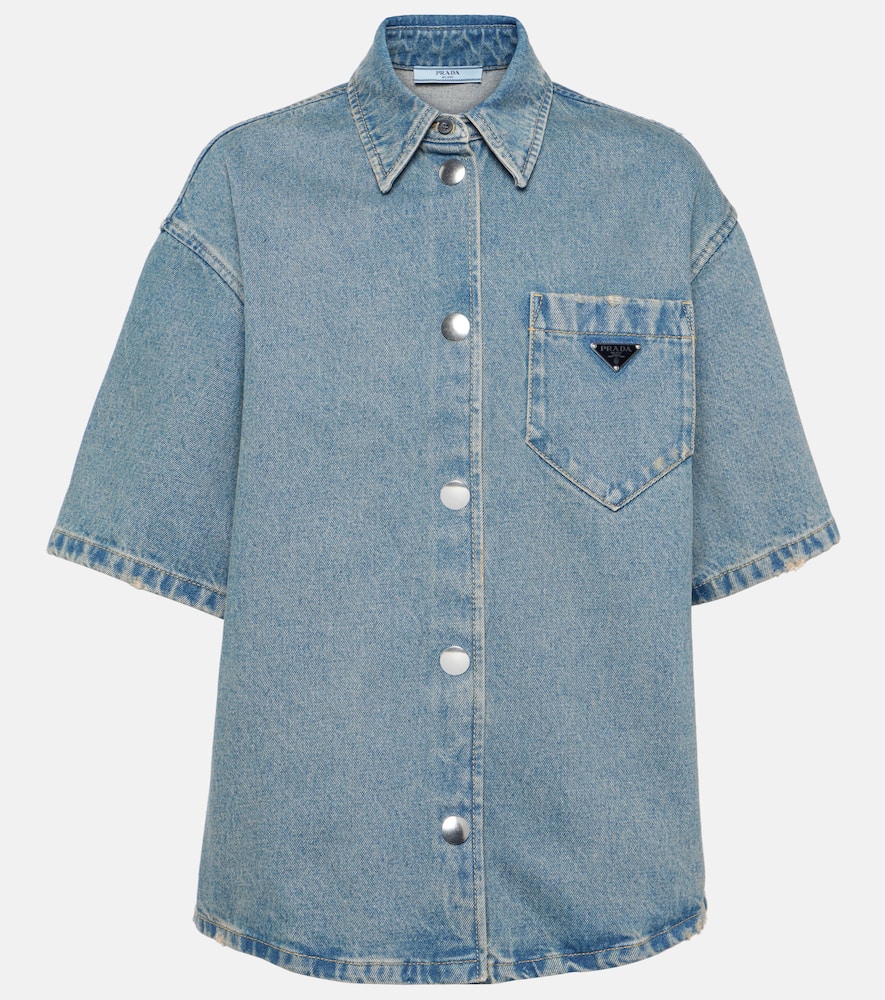 Prada Denim Shirt In Blue
