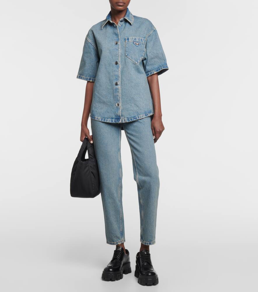 Prada Denim Shirt In Blue