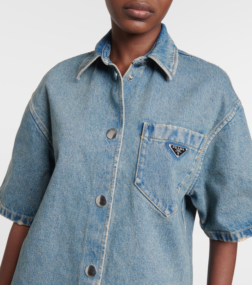Prada Denim Shirt In Blue