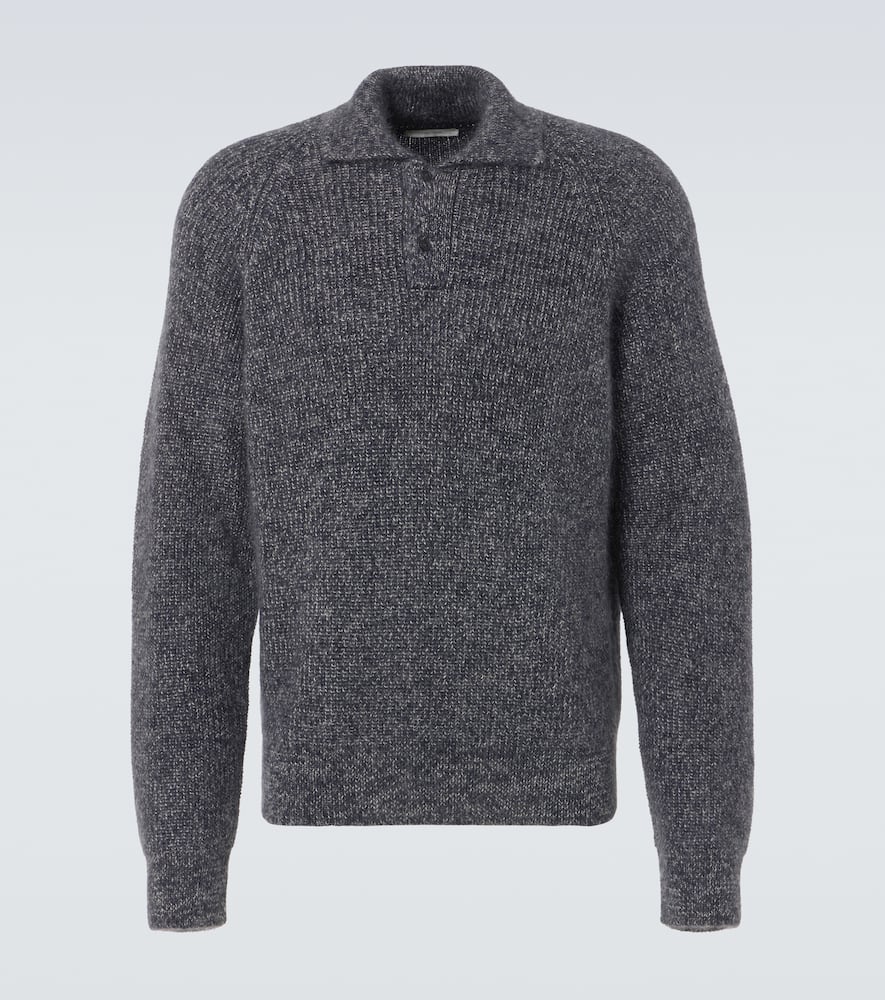 The Row Jora Mohair And Silk Polo Sweater In Grau