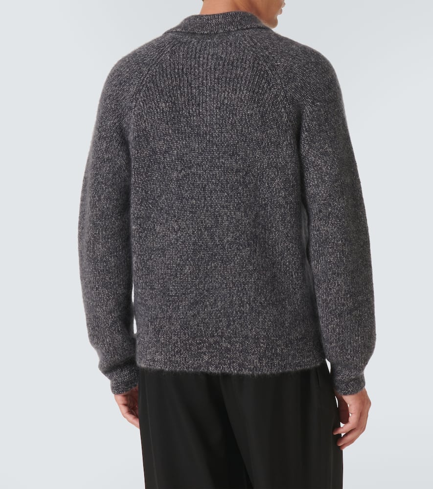 The Row Jora Mohair And Silk Polo Sweater In Grau
