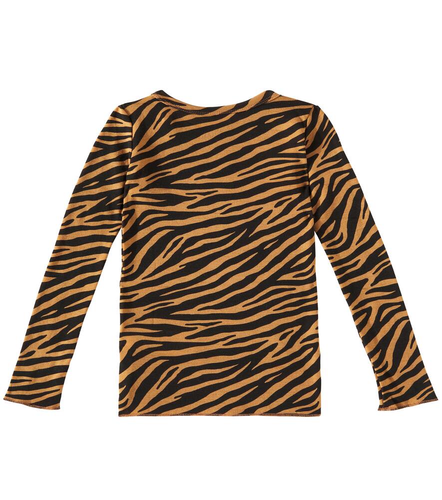 Molo Rihanna Zebra-print Wool Top In Schwarz