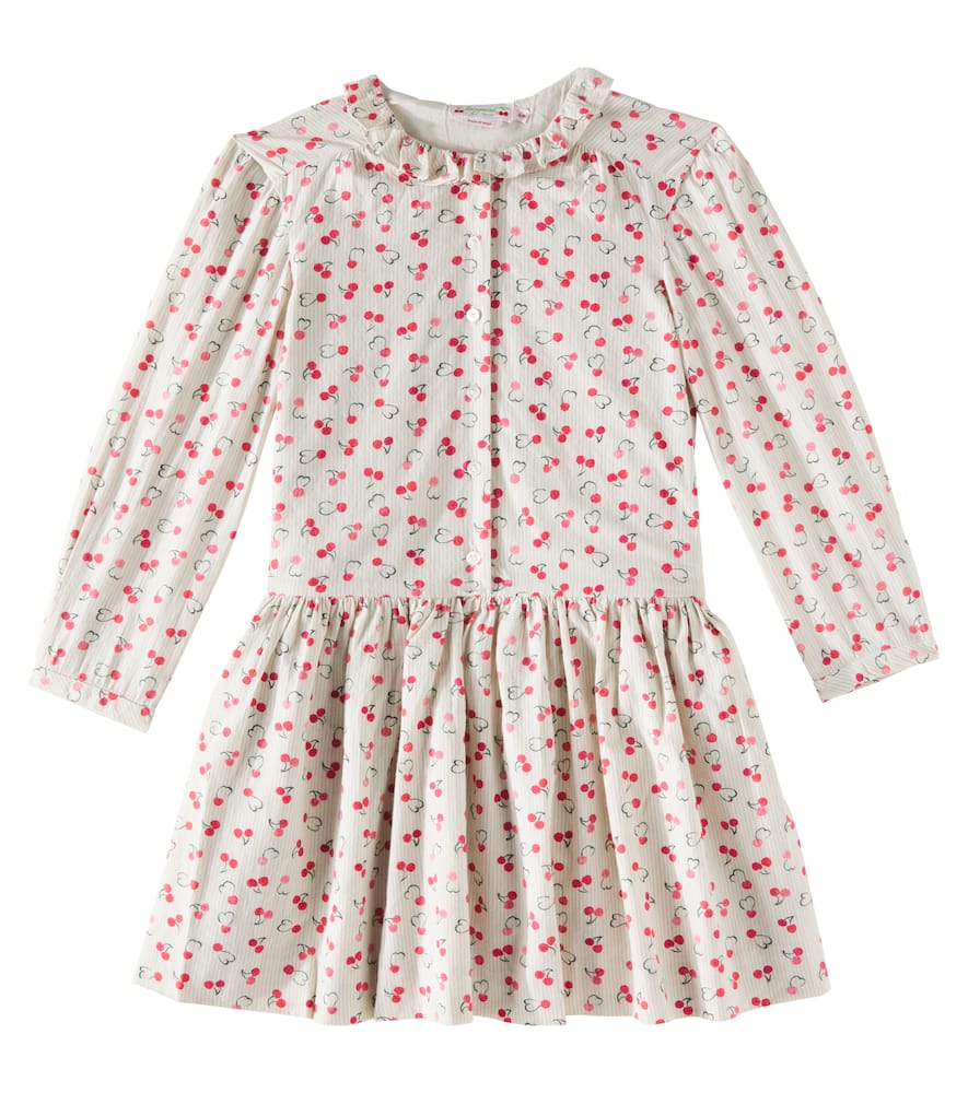 Bonpoint Cherry-print Dress In Beige