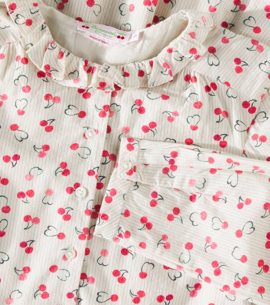 Bonpoint Cherry-print Dress In Beige