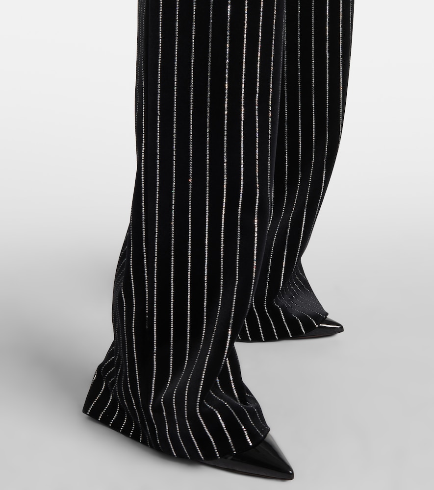  Alex Perry Alex Perry Embellished Velvet Straight Pants 