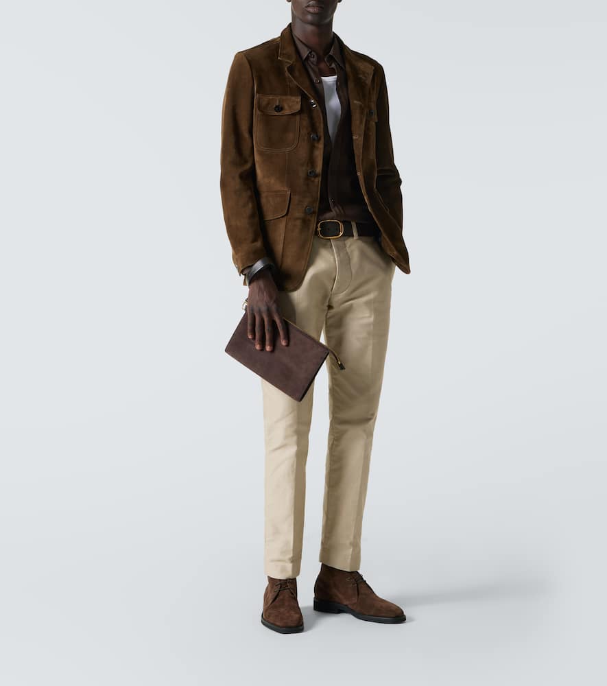 Tom Ford Jacke Aus Veloursleder In Braun