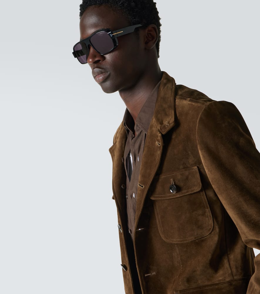 Tom Ford Jacke Aus Veloursleder In Braun