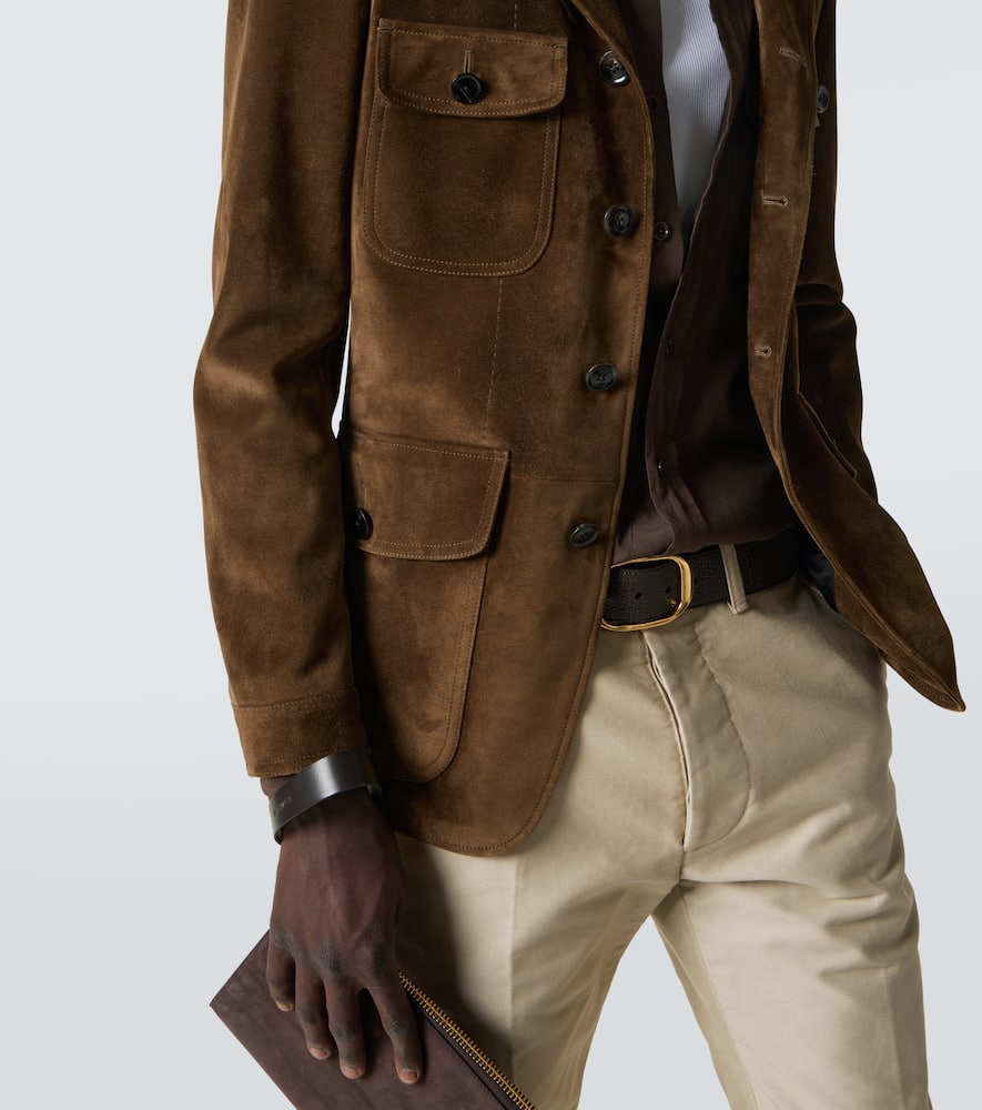 Tom Ford Jacke Aus Veloursleder In Braun